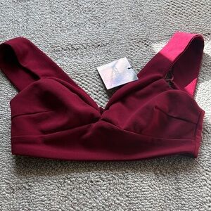 Missguided Burgundy Twist Front Bralette